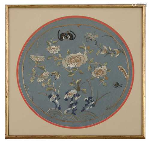 A pair of Chinese embroideries,