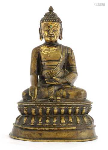 A Tibetan bronze Shakyamuni Buddha,