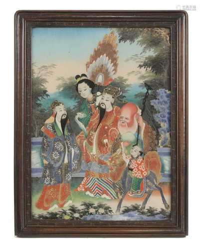 A Chinese reverse glass painting,