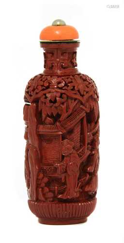 A Chinese lacquered snuff bottle,