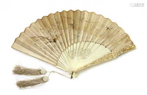 A Chinese Canton ivory brisé fan,