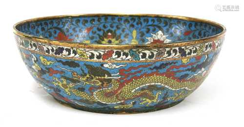 A Chinese cloisonné bowl,