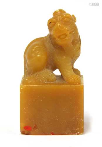 A Chinese soapstone seal,