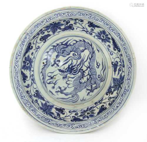 A Chinese blue and white plate,