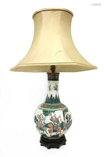 A Chinese famille verte vase,