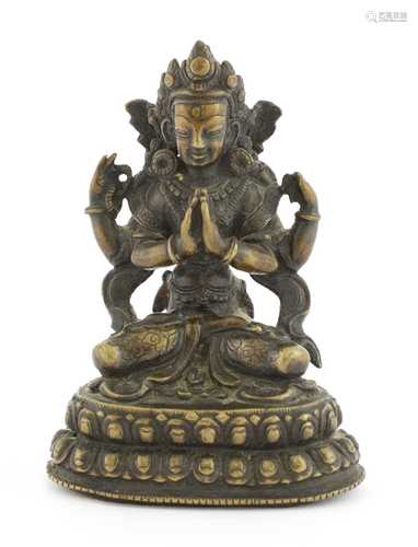 A Tibetan bronze bodhisattva,