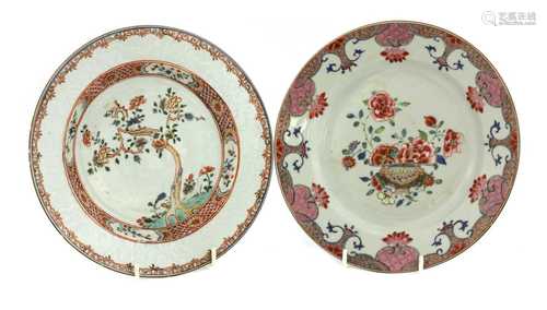 Two Chinese famille rose plates,