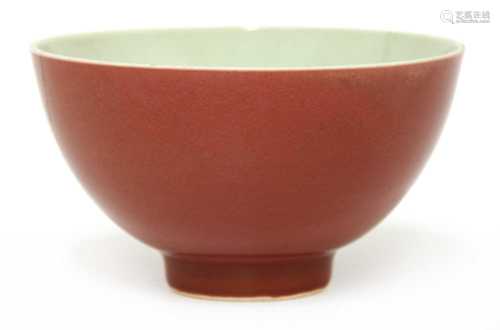 A Chinese copper-red glazed bowl,