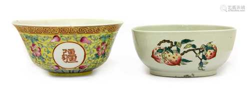 Two Chinese famille rose bowls,