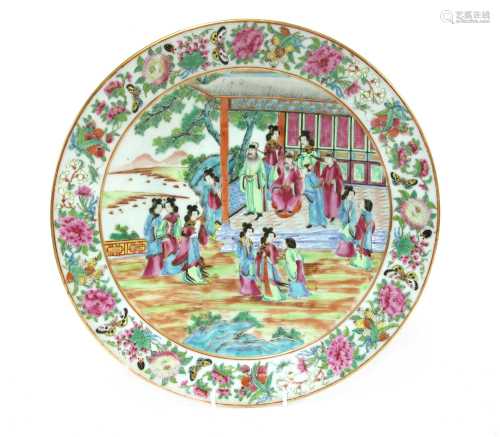 A Chinese Canton enamelled famille rose charger,