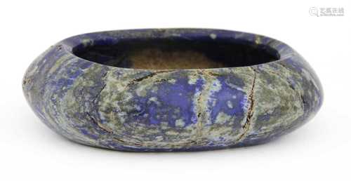 A Chinese lapis lazuli brush washer,