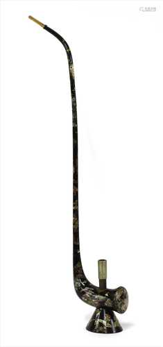 A Japanese lacquered and mother-of-pearl inlaid water pipe,