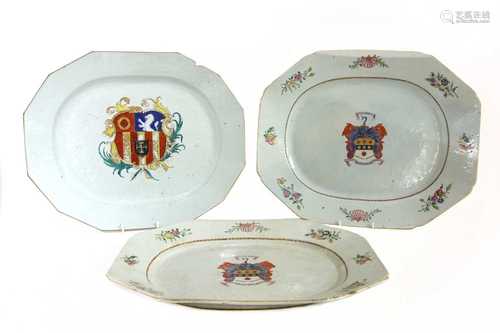 Three Chinese export armorial plates,