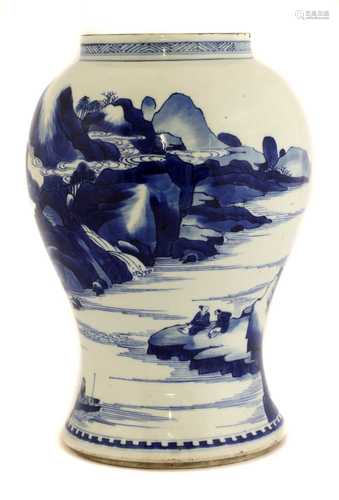 A Chinese blue and white vase,