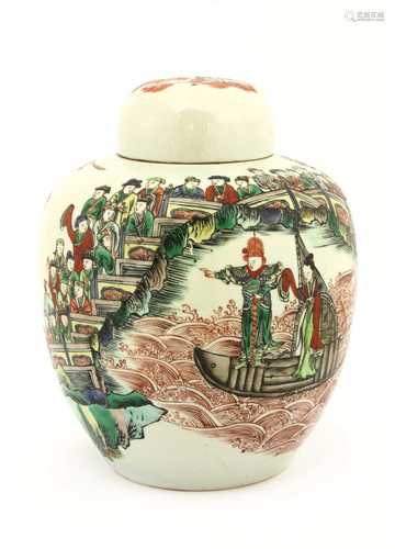 A Chinese famille verte ginger jar and cover,