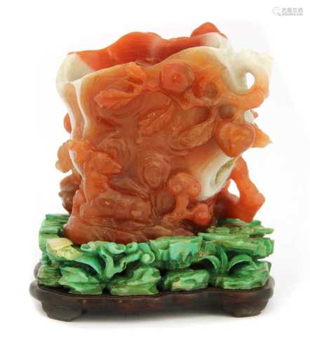 A Chinese agate carving,