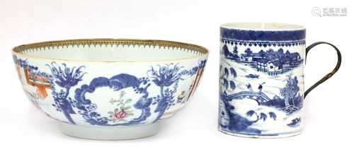 A Chinese famille rose punch bowl,