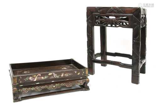 A Chinese hardwood stool,