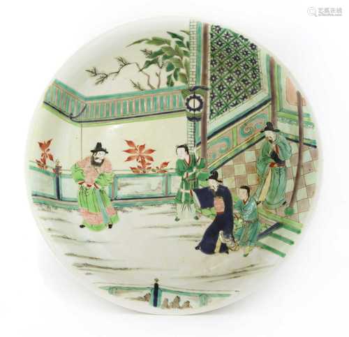 A Chinese famille verte charger,