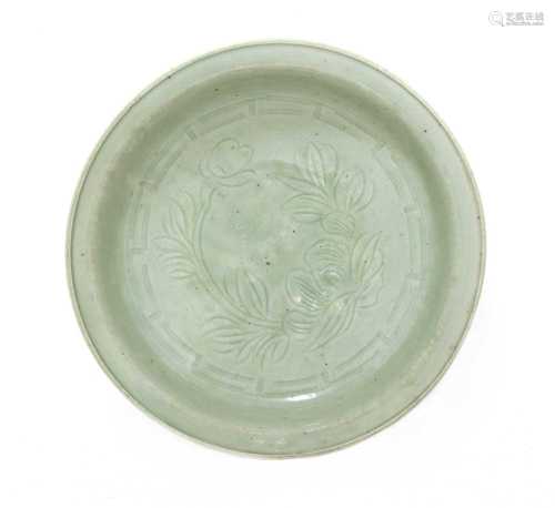 A Chinese celadon charger,