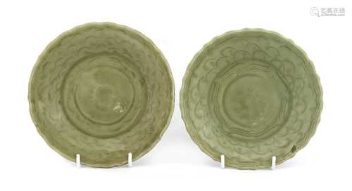 Two Chinese celadon dishes,