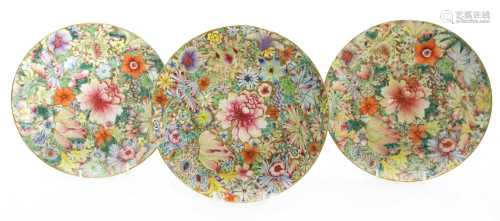 A collection of eight Chinese famille rose plates,