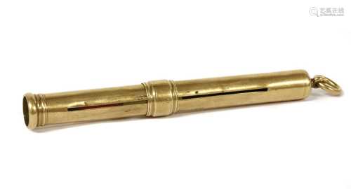 A 9ct gold propelling pencil, by Sampson Mordan & Co,