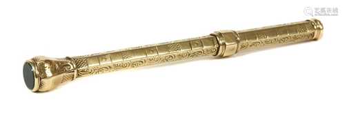 A late Victorian gold propelling pencil,