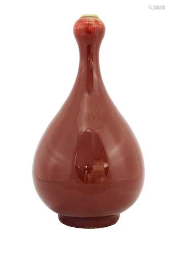 A Chinese red-glazed vase,