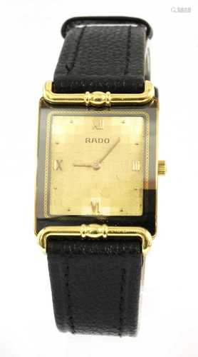 A mid-size 18ct gold Rado quartz strap watch, ref. 153.8120.6,