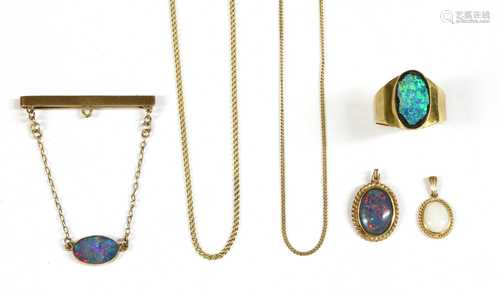 A collection of opal set jewellery,