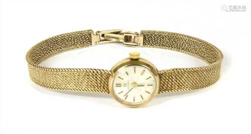 A ladies' 9ct gold Omega mechanical bracelet watch,