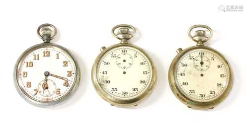 A Grana military top wind open-faced pocket watch,