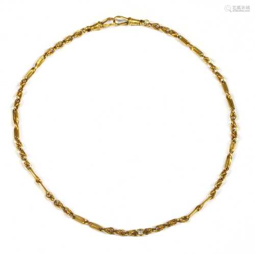 A 9ct gold Albert chain,