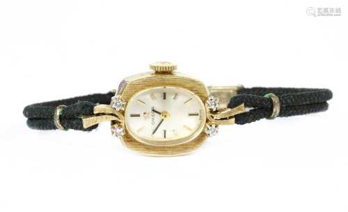 An American gold Omega diamond set cocktail watch, c.1960,