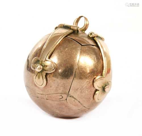 A gold and silver Masonic ball pendant,