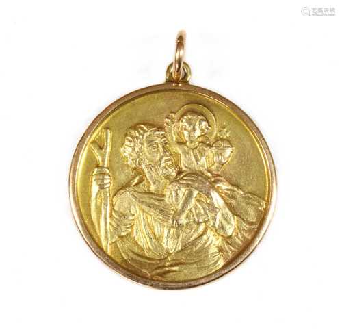 A 9ct gold St. Christopher pendant,