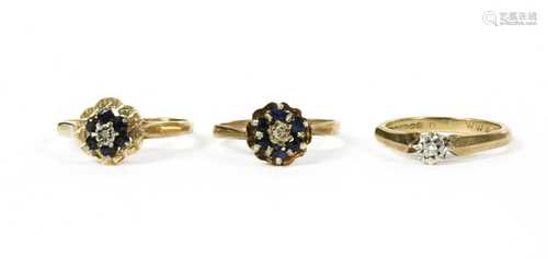 A 9ct gold single stone diamond ring,