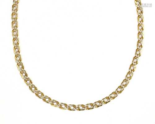 A 9ct gold double curb link chain,