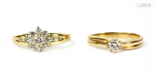 An 18ct gold single stone diamond ring,