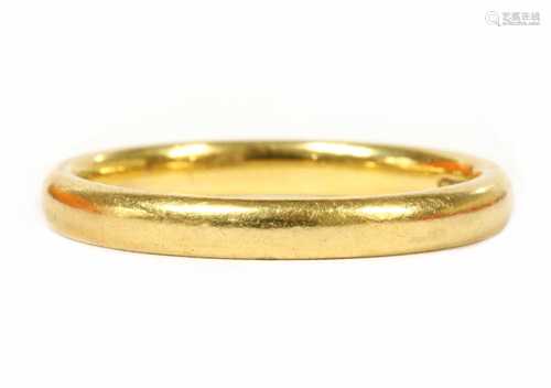 A 22ct gold light court section wedding ring,