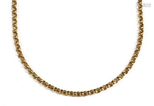 A 9ct gold belcher link chain,