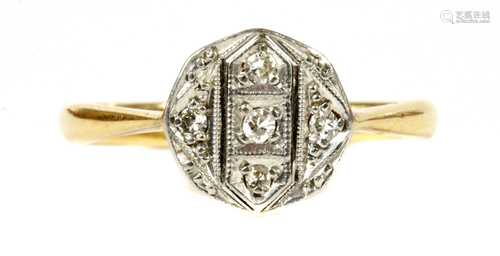 A gold diamond ring,