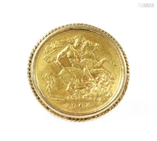 A 1904 half sovereign,