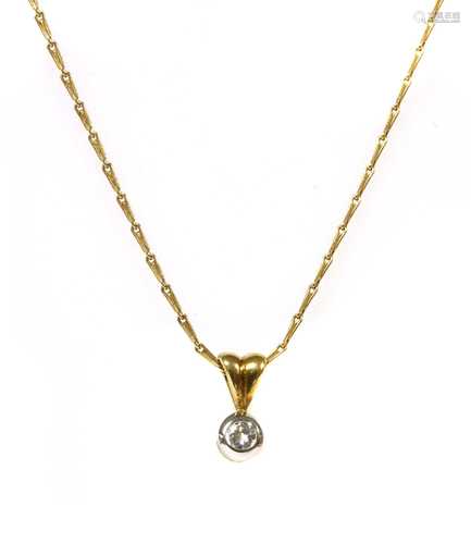 An 18ct gold diamond pendant, by Fred E Ullmann,