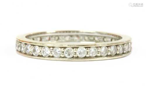 A white gold cubic zirconia full eternity ring,