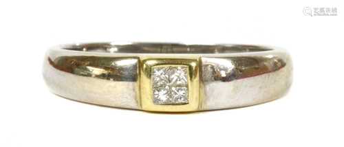 A white gold diamond ring,