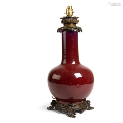 LARGE OX-BLOOD-GLAZED BOTTLE VASE QING DYNASTY, 18TH CENTURY