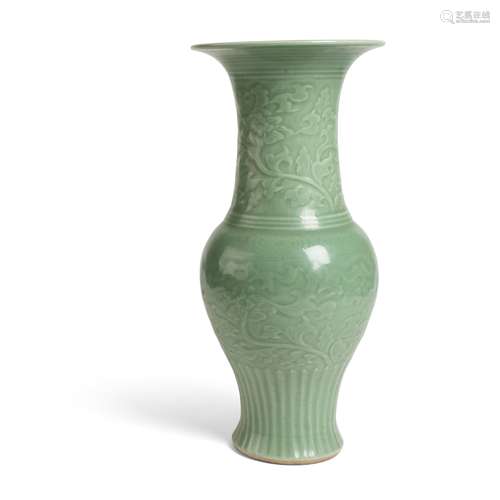 LONGQUAN CELADON-GLAZED 'PHOENIX TAIL' VASE QING DYNASTY, 18TH CENTURY