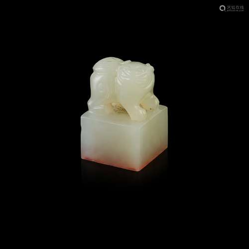 PALE CELADON JADE 'LION' SEAL